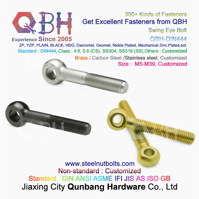 QBH DIN444 YZP Yellow Zinc Plated Lifting Eyelet Knuckle Fish Eye